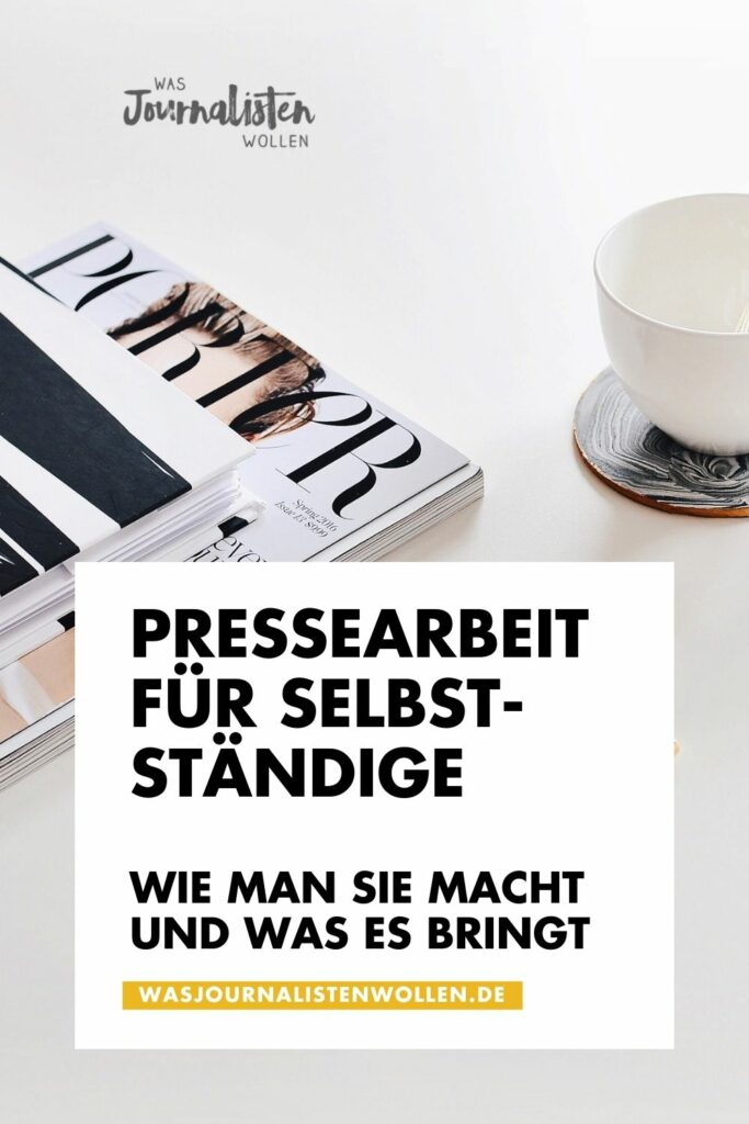 Pressearbeit für Selbstständige: Artikelcover. Tasse, Zeitschrift.